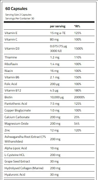 HAIR, SKIN & NAILS (60 CAPS) Applied Nutrition