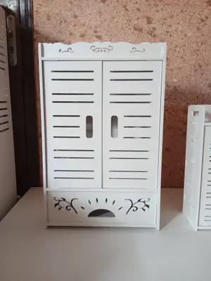 Slatted Wall Cabinet with Side Shelf CNC File