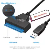 Câble SATA vers USB 3.0, adaptateur 22 broches - HDD SSD 2.5 pouces.