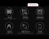 Adaptateur USB 8 en 1, Type C, 4K HDTV, Carte TF SD, Port RG45