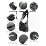 Sacoche sous-bras Anti-vol Multi-Poche Design Élégant Pour Voyage Quotidien