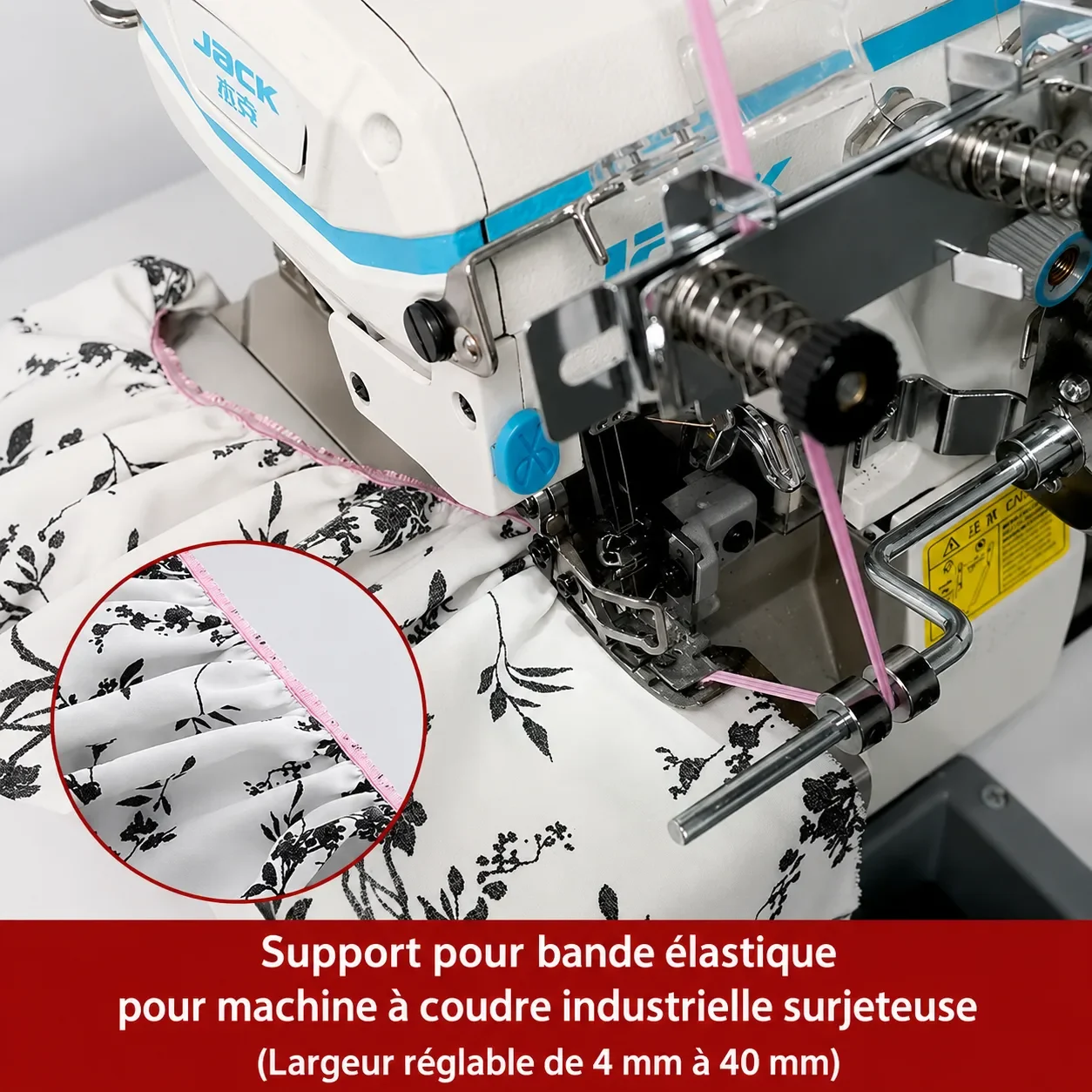 Guide de Pose élastique pour Machine surjeteuse