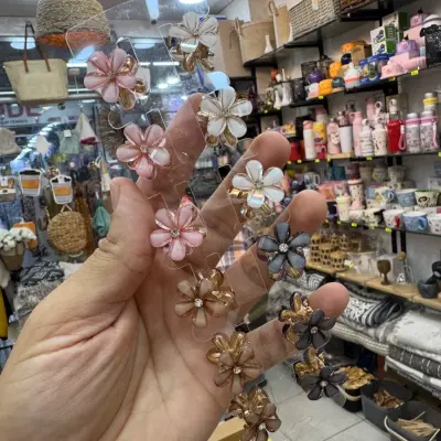 12 petit crabe pour cheveux florale