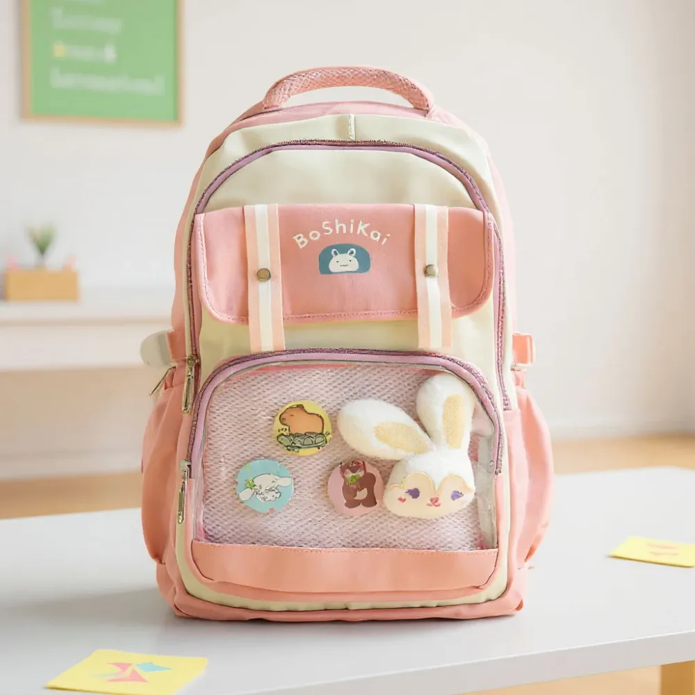 Sac à Dos Scolaire pour Enfants Style Kawaii BoShiKai Noir – حقيبة ظهر مدرسية للأطفال أسود