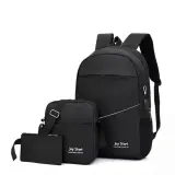 3 PCS Sac à dos multifonctionnel Avec Sortie USB ET Sortie kit-man - Noir
