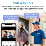 Tuya Smart Wi-Fi, Caméra HD 3 MP, Judas angle 170°, Visiophone.