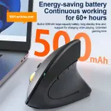 Souris verticale sans fil Bluetooth et RF 2.4GHz, Rechargeable, Ergonomique.