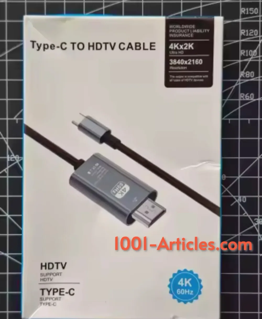Adaptateur de conversion vidéo HD 4K, Type C vers HDTV - HDMI