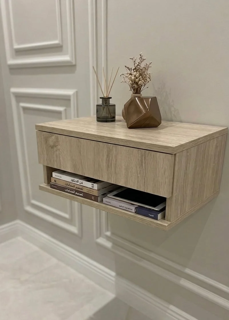 Table de nuit murale بفتحة عملية بالاسفل