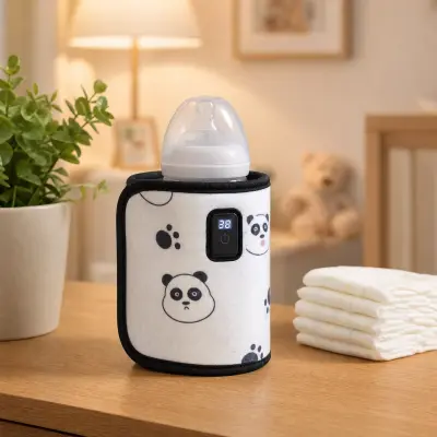 🐼 Chauffe-Biberon Nomade USB - Housse Motif Panda avec Écran LED
