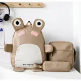 Sac à Dos Scolaires Enfant 3 en 1 Motif Grenouille Rose Language Style Dos Kawaii Rose SACKDS32RS - طقم حقائب مدرسية للأطفال 3 في 1 بتصميم الضفدع اللطيف