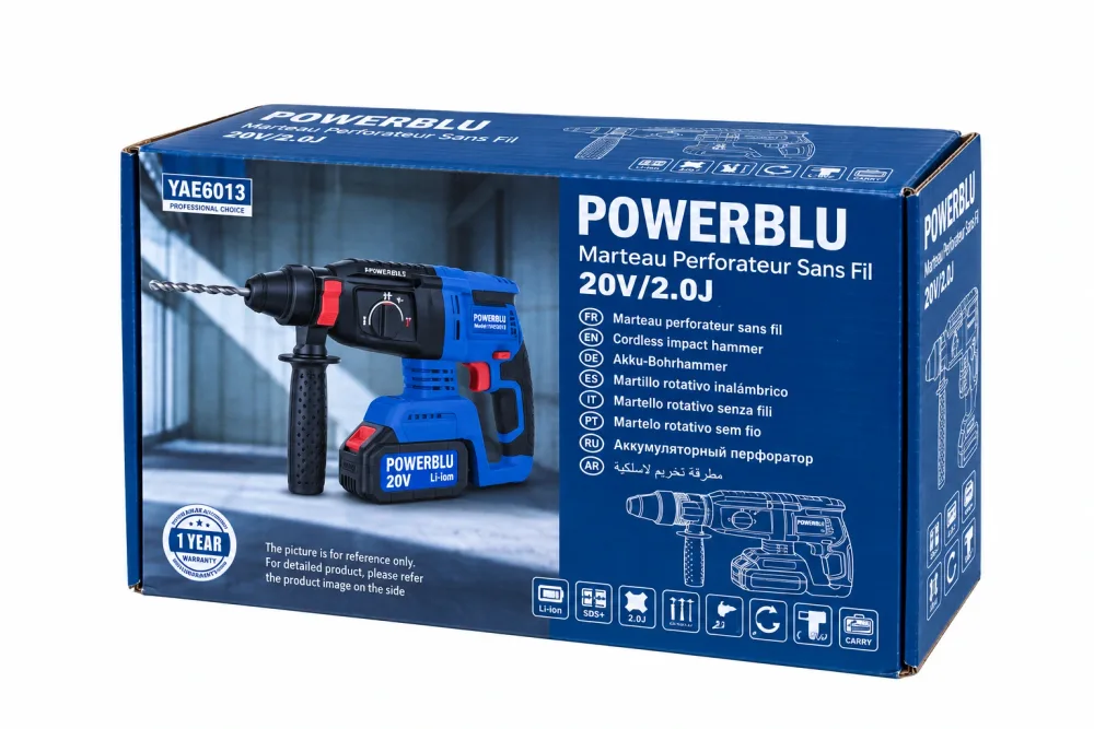 Marteau Perforateur sans fil 1 batterie 20V POWERBLU YAE6013