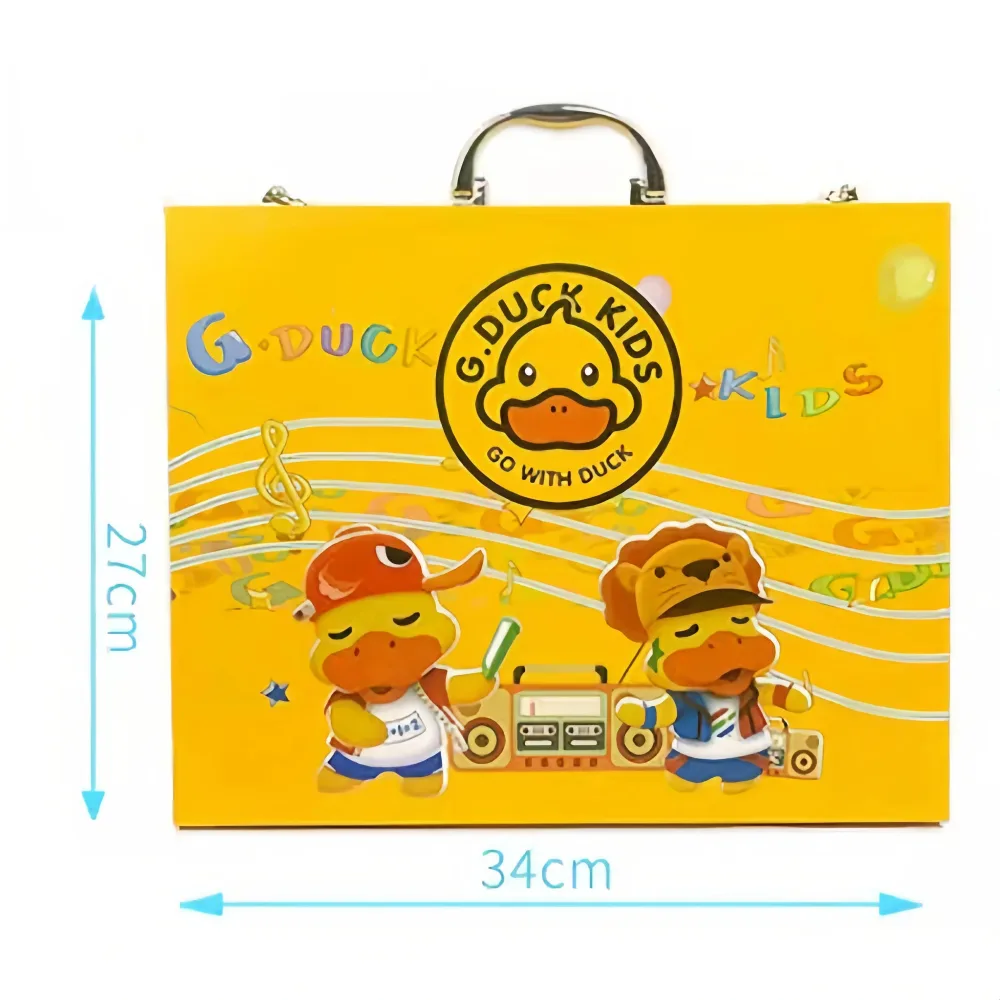 Coffret d'Art Peinture et Coloriage pour Enfants Mallette Canard Jaune - علبة أدوات الرسم والتلوين للأطفال مع حقيبة