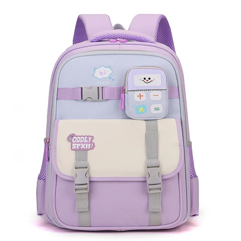 Sac à Dos Scolaire Enfant avec Trousse Motif Calculatrice Tissu Imperméable Rose SACKDS34RS - حقيبة ظهر مدرسية للأطفال