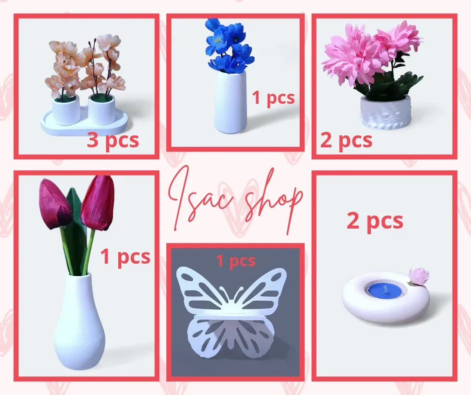 Pot de fleur artificielle 10 pièces