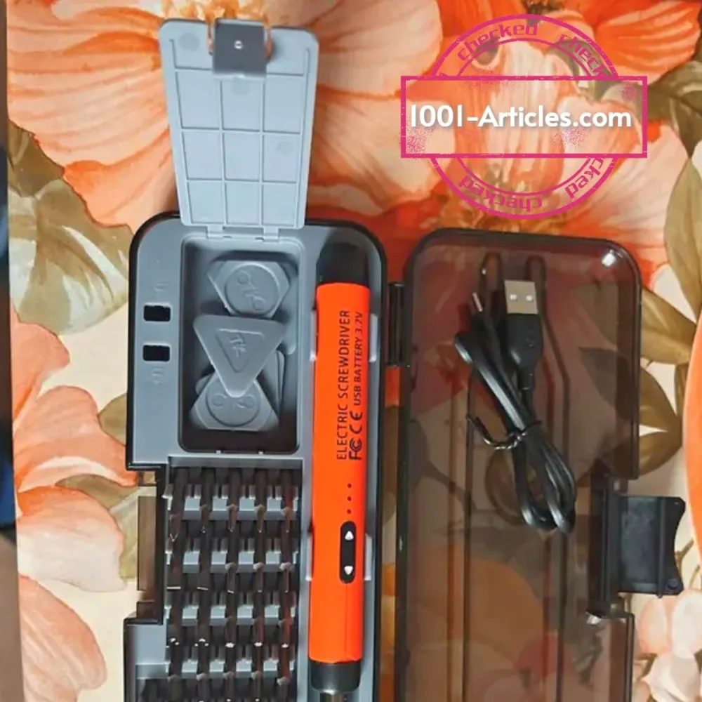 Ensemble de tournevis de précision, électrique rechargeable, 46 en 1, embouts magnétiques.