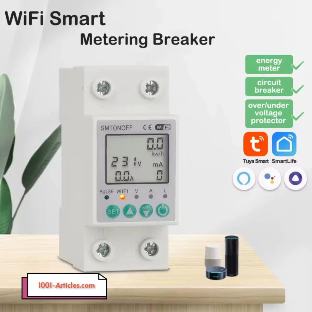 Protecteur de tension et d'ampérage SMTONOFF 63A, WiFi Tuya Smart
