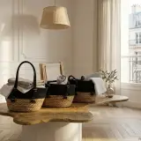 Panier raphia, trois pièces
