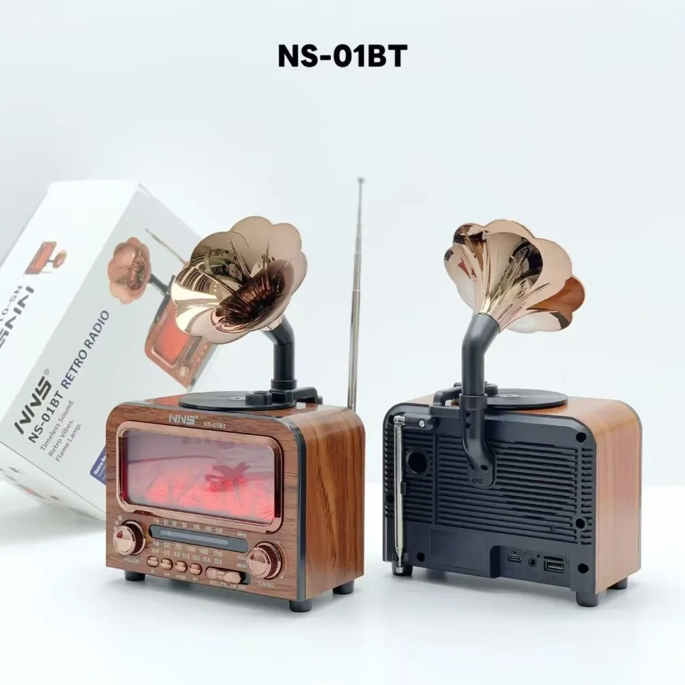 Haut-Parleur Bluetooth Vintage avec Radio NNS NS-01BT - مكبر صوت ومذياع كلاسيكي بلوتوث