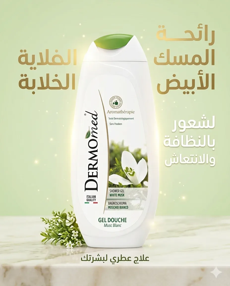 Dermomed جال دوش بعطر المسك الابيض 250ml