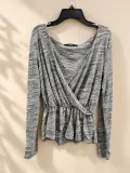 Haut Femme Bik Bok Cache-Cœur Gris Chiné – Taille S
