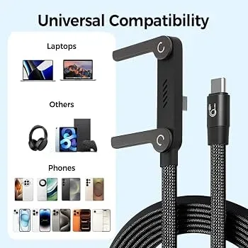 كابل شحن عصري 240W ANKER أصلي مع سيبور مدمج  type C