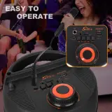 Sing-E ZQS4292 Portable Wireless Blue Tooth haut-parleur Outdoor Live Karaoke DJ KTV Party RVB LED Microphone