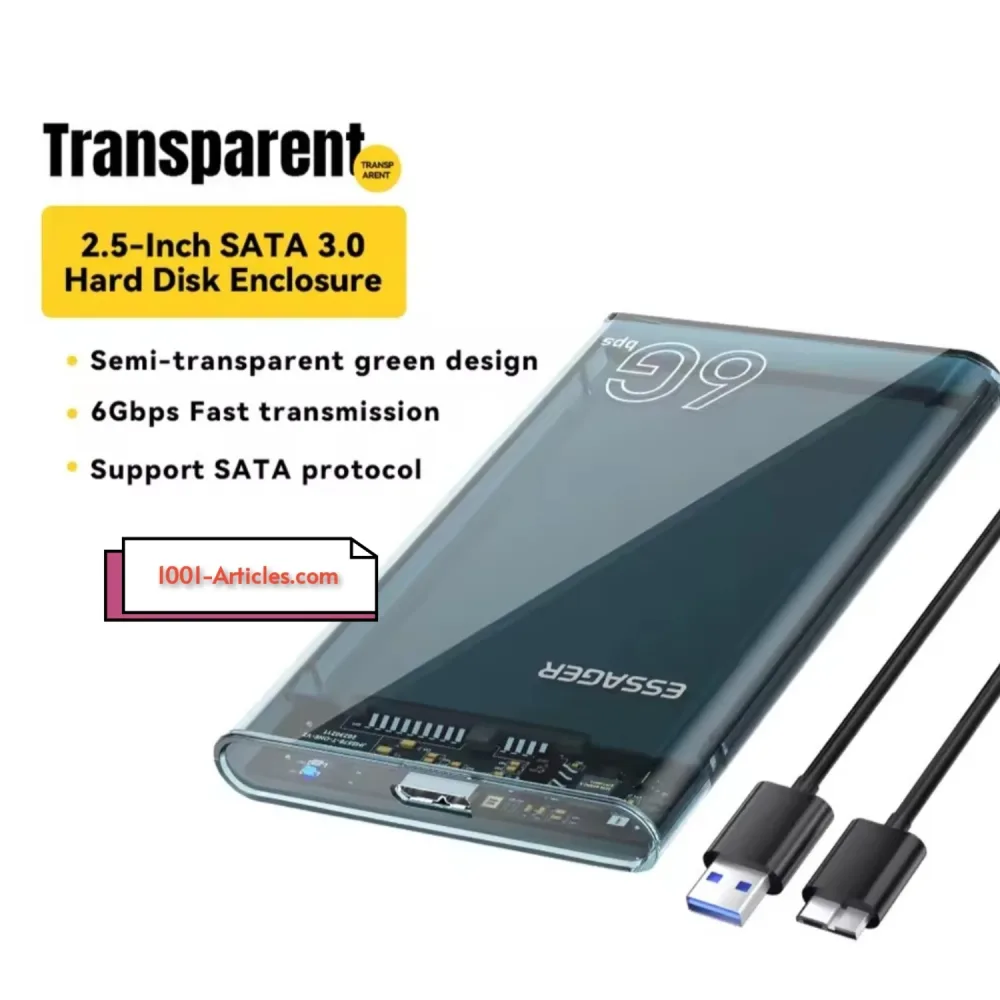 Boîtier Externe Essager pour SATA SSD et HDD 2.5 pouces
