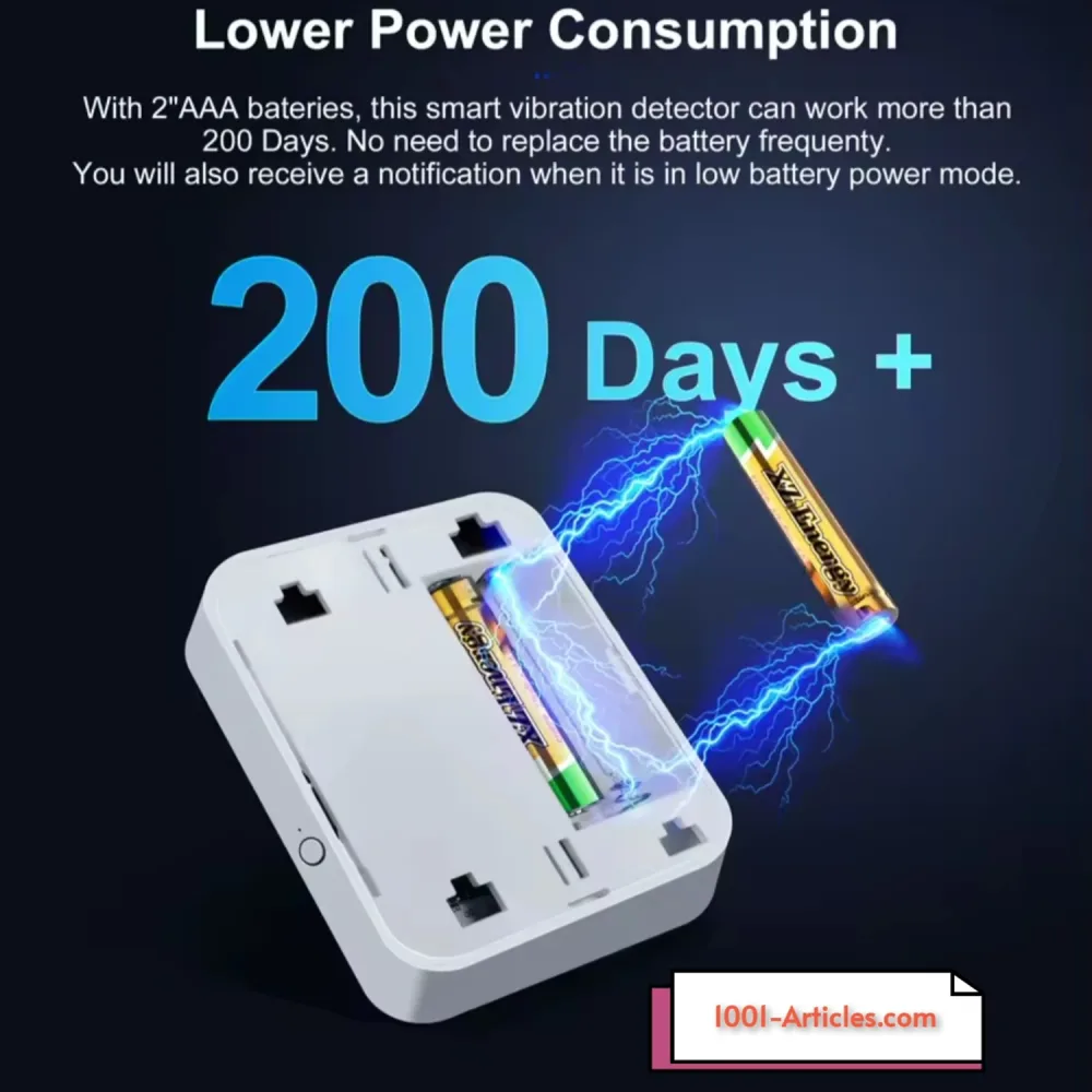 Capteur Smart Connecté de Vibrations - sans fil - Alarme Sonore - Tuya Smart Wifi.