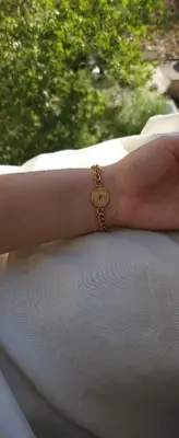 Bracelet gourmette à médaillon rond