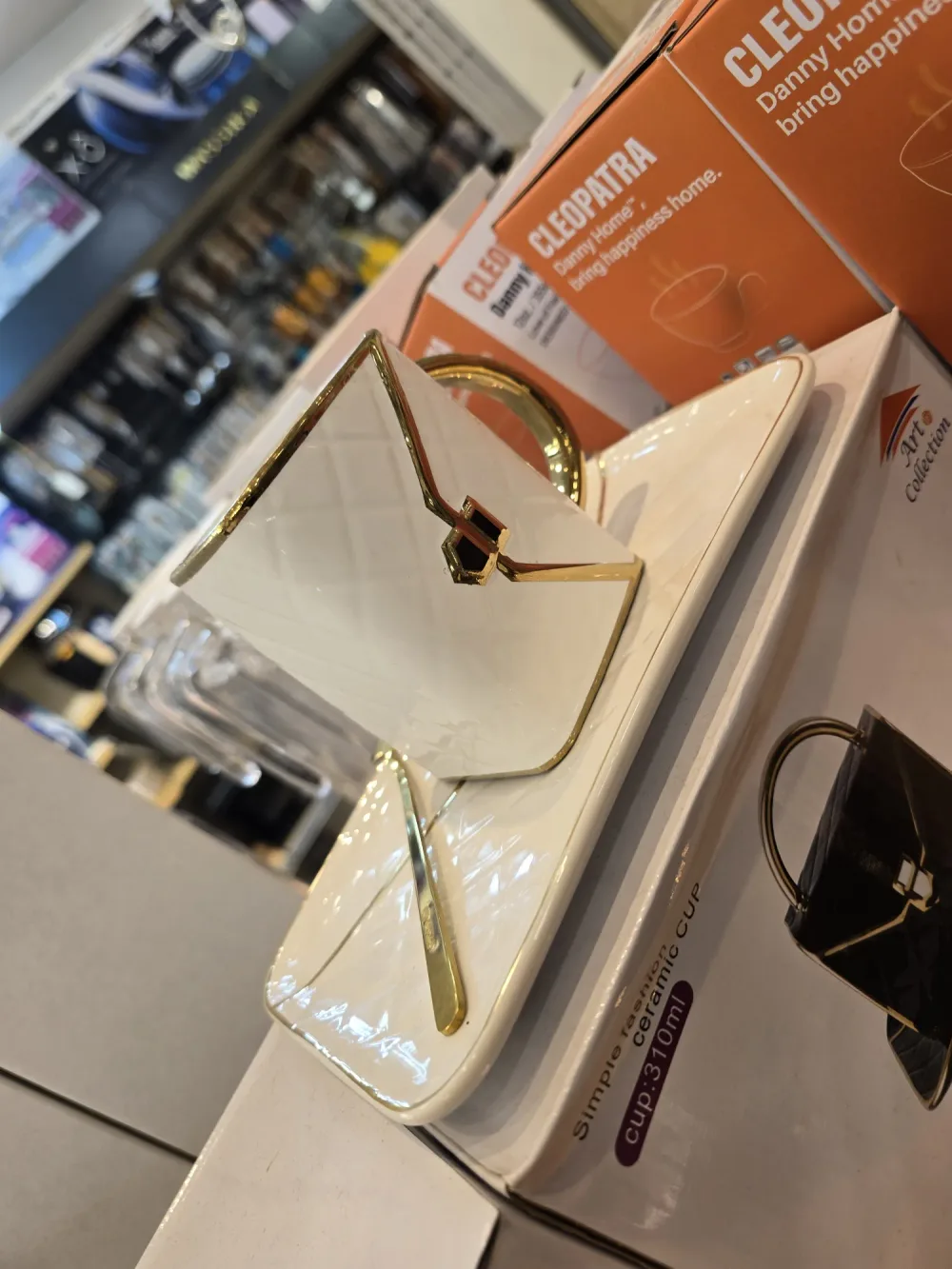Tasse "Art Collection" avec Soucoupe et Cuillère – Finition Or