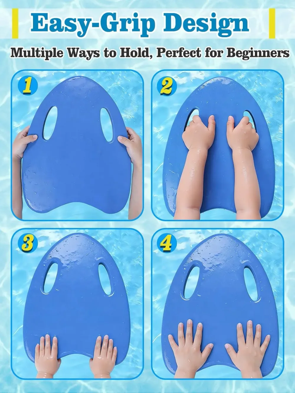 Planche de Natation Kickboard pour Enfants avec Trous de Poignée Ergonomiques - لوح السباحة الإسفنجي للأطفال بمقابض مطورة