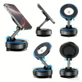 Support Téléphone Magnétique K007 – Pliable, Rotation 360° & Fixation Ventouse
