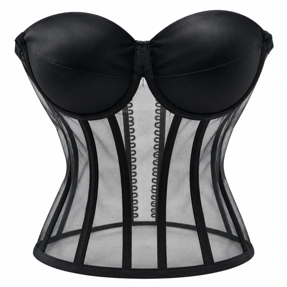 Bustier Corset Transparent à Baleines