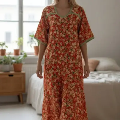 🌸 قفطان برتقالي أنيق وعصري 🌸