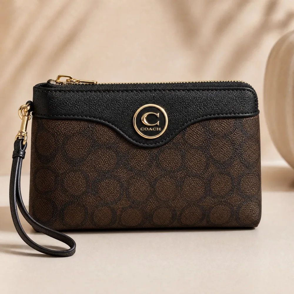 🧡 Portefeuille Compact Motif Monogramme