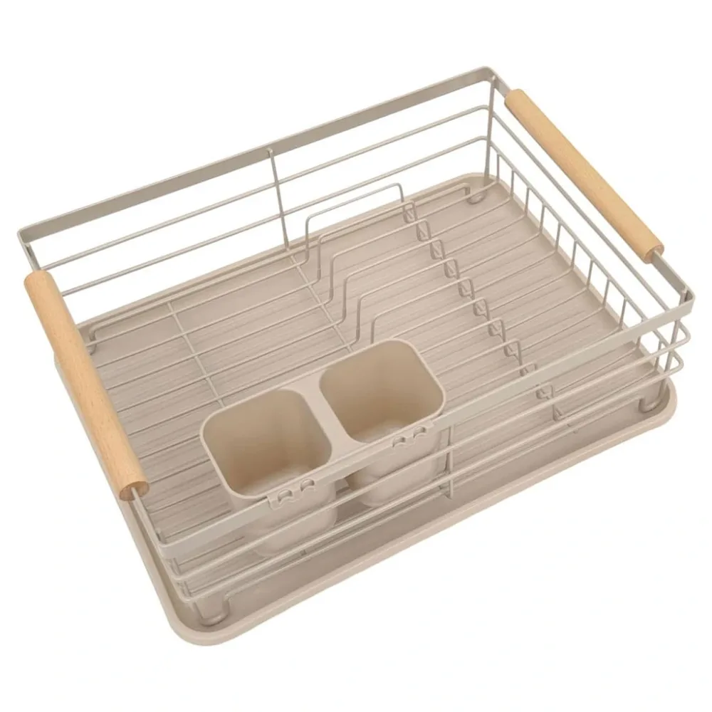 Égouttoir à vaisselle compacte avec bac d’égouttage et porte-couverts – مجفف أواني في المطبخ
