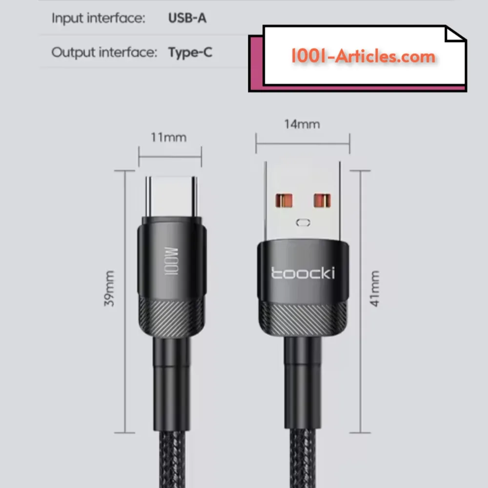 Cable Original Toocki PD 100W 6A USB-Type C