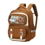 Sac à Dos Enfant Ludique avec Plusieurs Compartiment et un Peluche LM-5122 Marron – حقيبة ظهر للأطفال بني