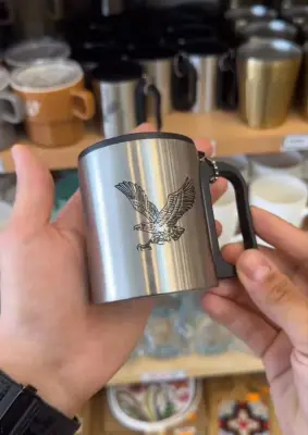 ☕ Mug Thermos Inox Gravé Aigle