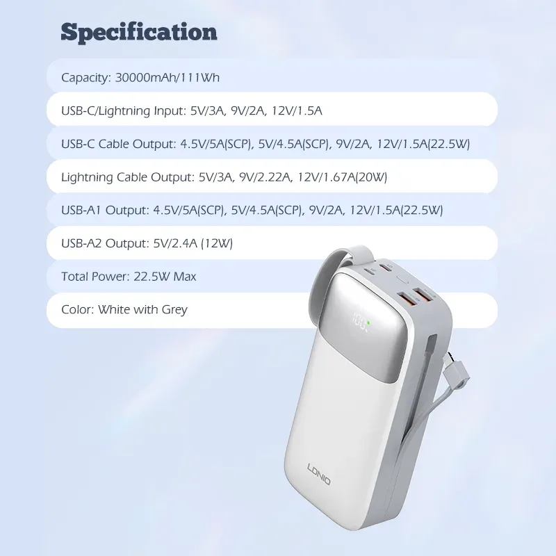 Power Bank PQ30 30000mAh