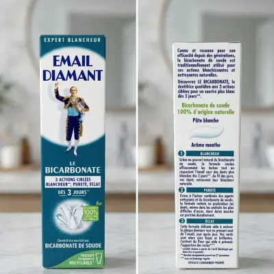 معجون أسنان "Email Diamant" المخصص للأسنان الحساسة (Blancheur pour dents sensibles).