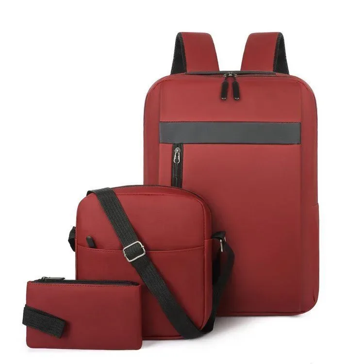 Ensemble 3 PCS sac a dos Élégant et Imperméable pour Homme Avec Port USB Noir Mat-02 - طقم حقائب رجالية أنيقة 3 في 1 مع منفذ شحن