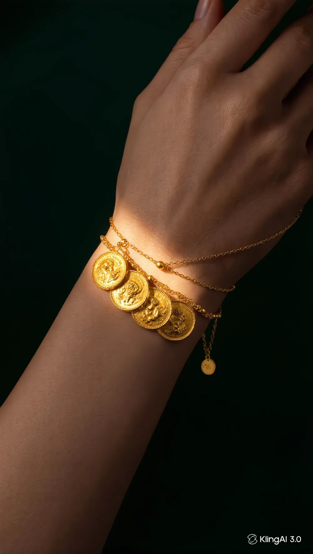 سوار العملات الذهبية – أناقة كلاسيكية بلمسة عصرية   Bracelet pièces d’or – Un classique intemporel, revisité