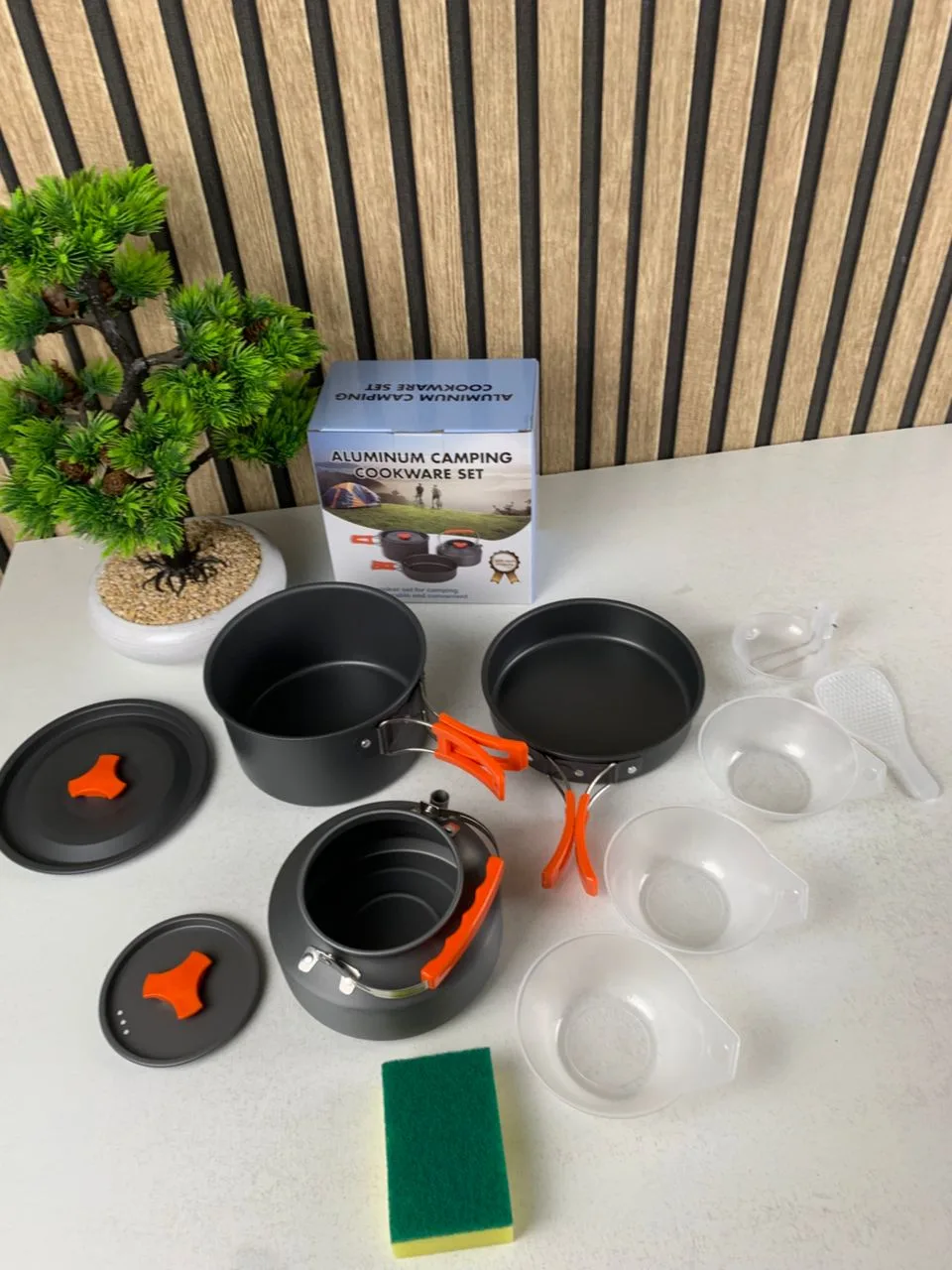 Ensemble de cuisine portable en alliage d’aluminium pour camping – طقم أدوات الطبخ للتخييم