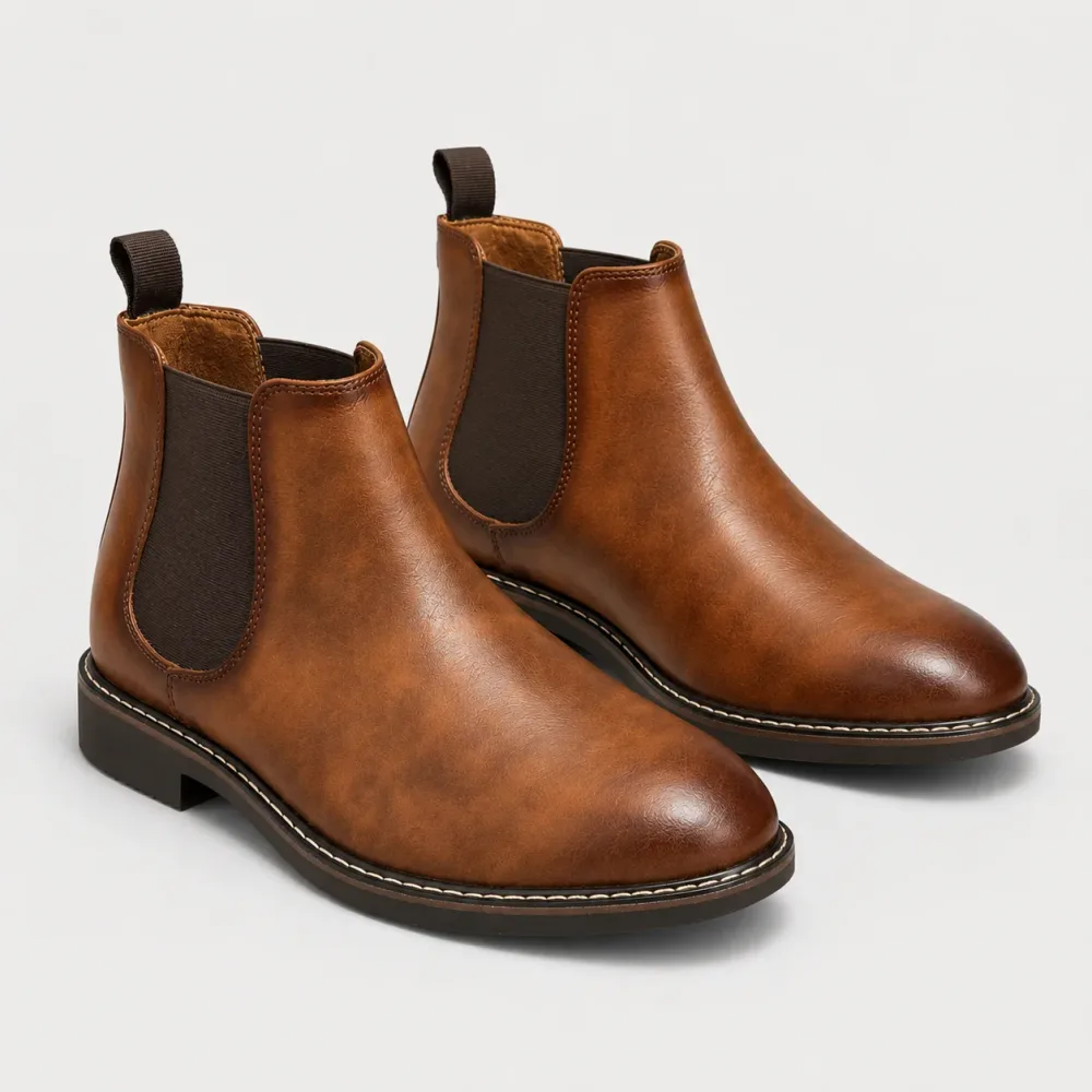 Bottines Homme CityLine Chelsea en Cuir Marron – Style Élégant