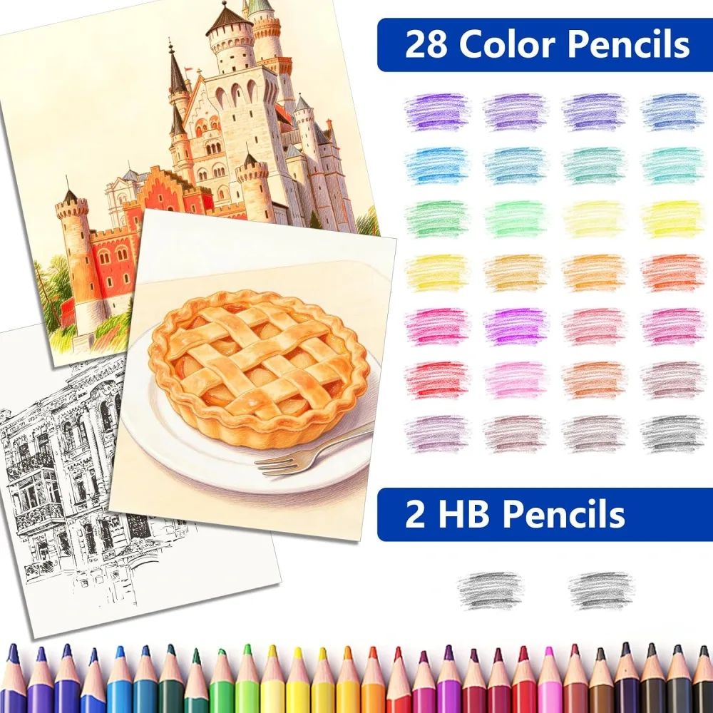 Coffret d'Art Deluxe 144 Pièces avec Mallette Portable - علبة أدوات الرسم والتلوين الفاخرة 144 قطعة داخل حقيبة