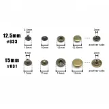 Bouton Pression Metal Simple (Q:1000PCS)