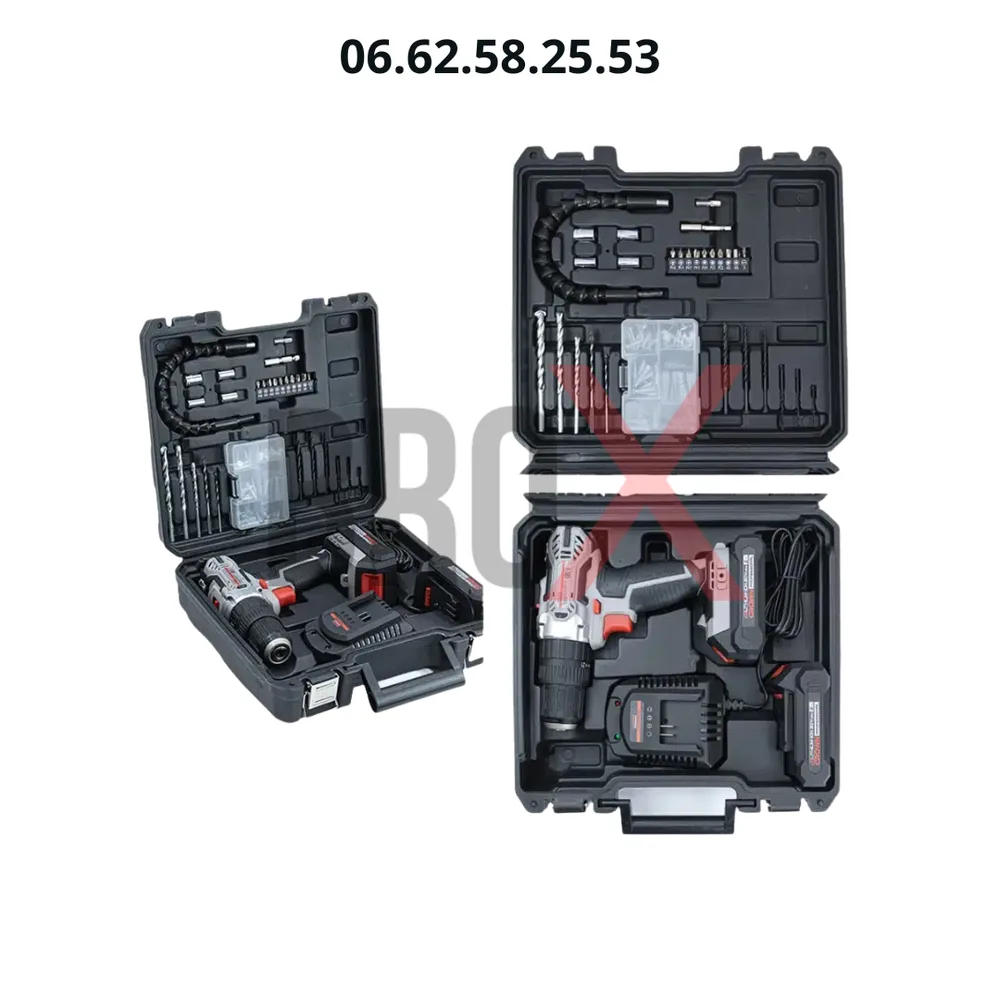 Back to products Visseuse Perceuse à Percussion Sans Fil 2 Batteries 20v 2Ah avec Kit d’outils et d’accessoires 29 Pcs CROWN CT21102H-2-(29) EK