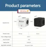 Multiprises 7 en 1 - Cube Power Strip Avec Protection de Surintensité